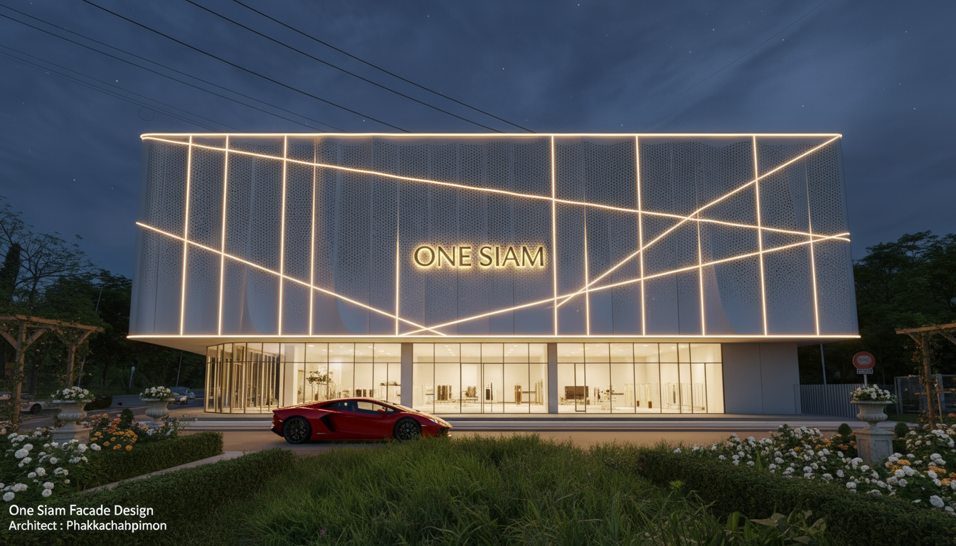 ฟาซาดรีสอร์ท OneSiam แผ่นเจาะรู Perforled3